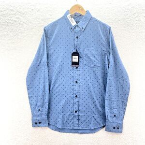 Ben Sherman Shirt Mens Small Majestic Blue Stretch Herringbone Long Sleeve NWT